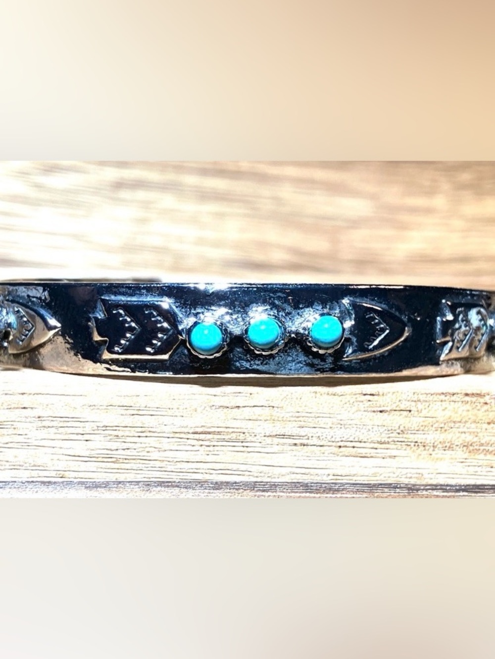 Sterling-Inspired Silver Cuff Bracelet with Turquoise Accent